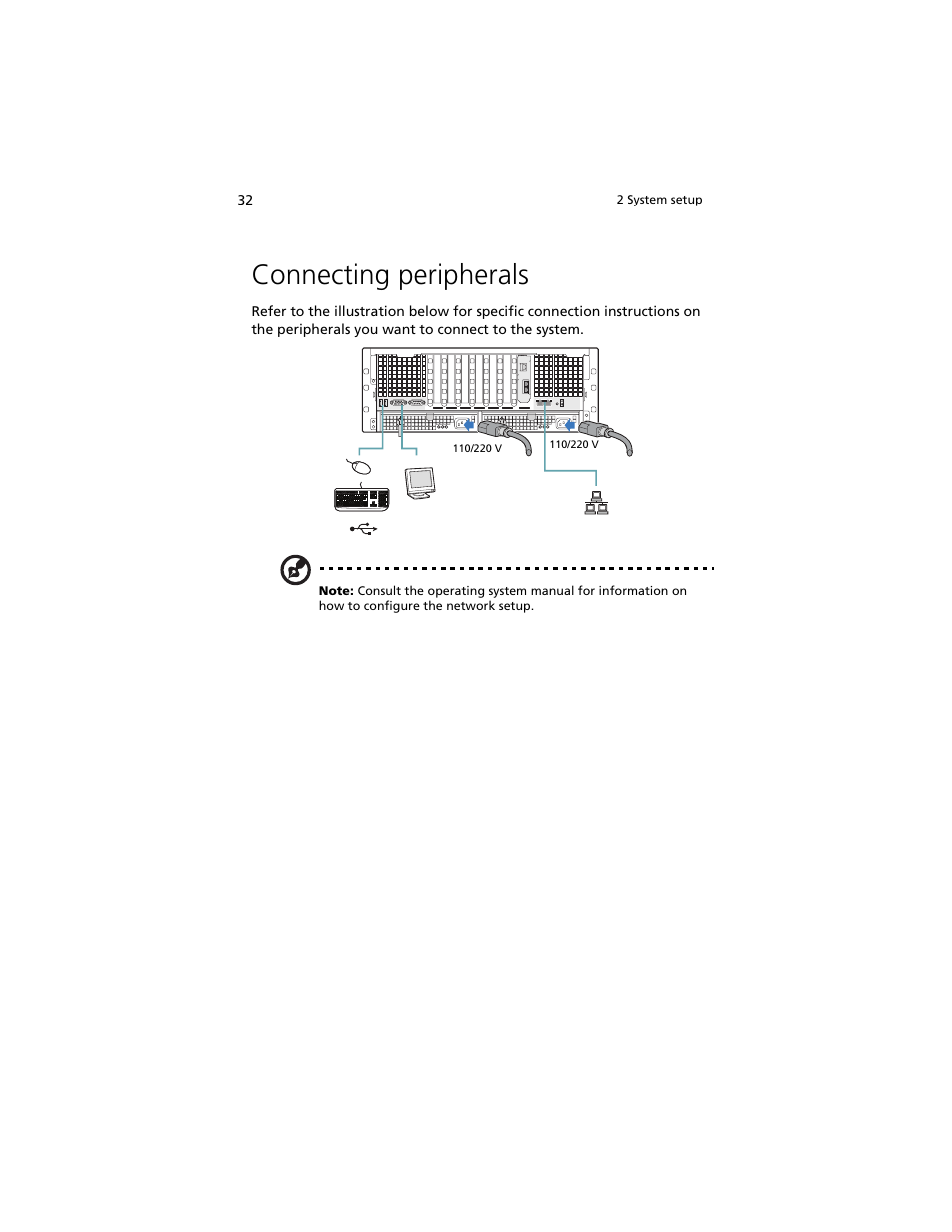 Connecting peripherals | Acer Altos R920 Series User Manual | Page 50 / 206