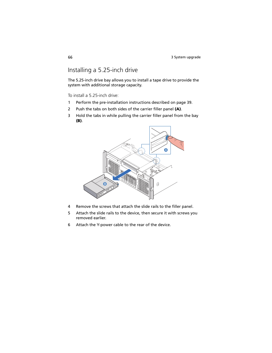 Installing a 5.25-inch drive | Acer Altos R920 Series User Manual | Page 84 / 206