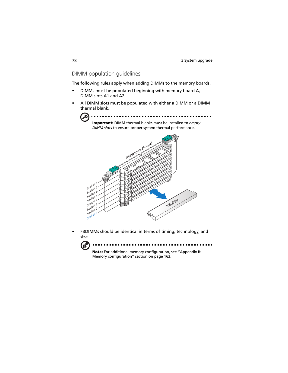 Dimm population guidelines | Acer Altos R920 Series User Manual | Page 96 / 206