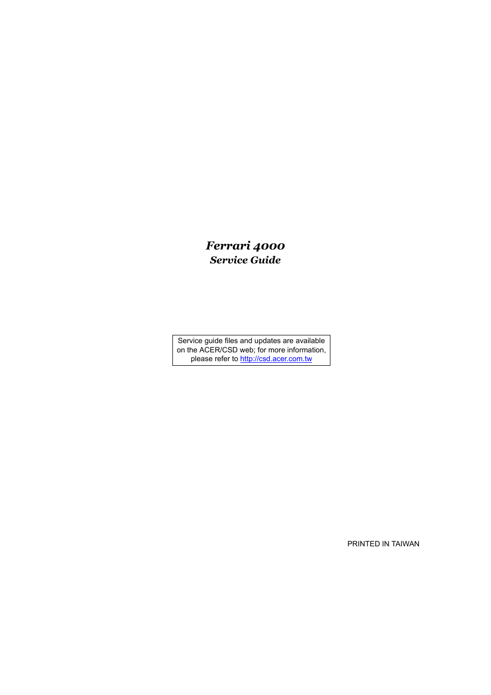 Acer 4000 User Manual | 125 pages