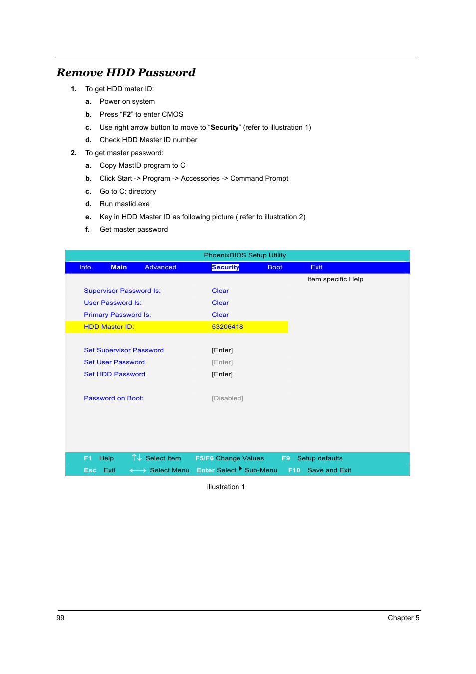 Remove hdd password | Acer 4000 User Manual | Page 106 / 125