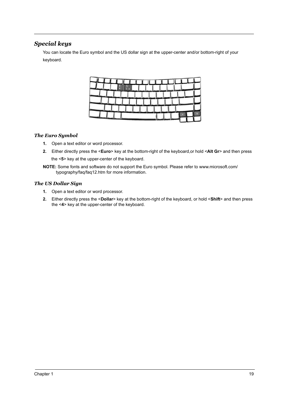 Special keys | Acer 4000 User Manual | Page 26 / 125