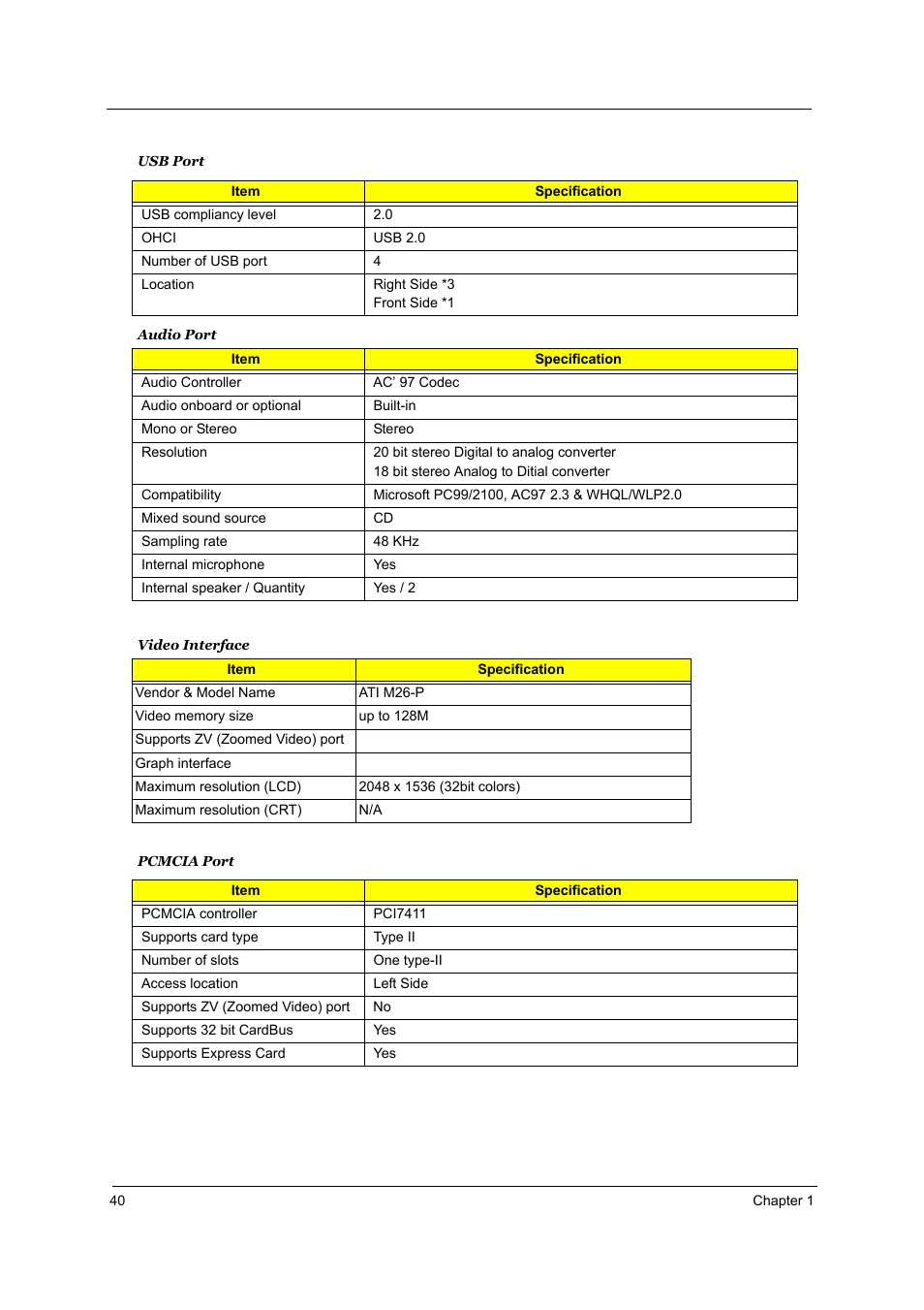 Acer 4000 User Manual | Page 47 / 125