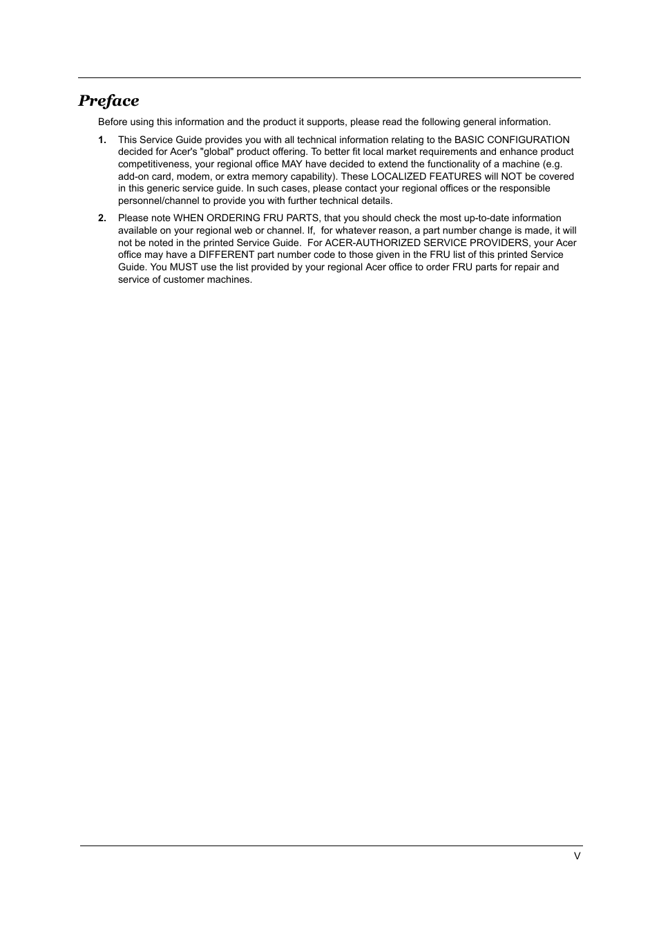 Preface | Acer 4000 User Manual | Page 5 / 125