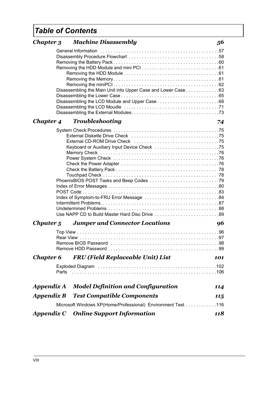 Acer 4000 User Manual | Page 7 / 125