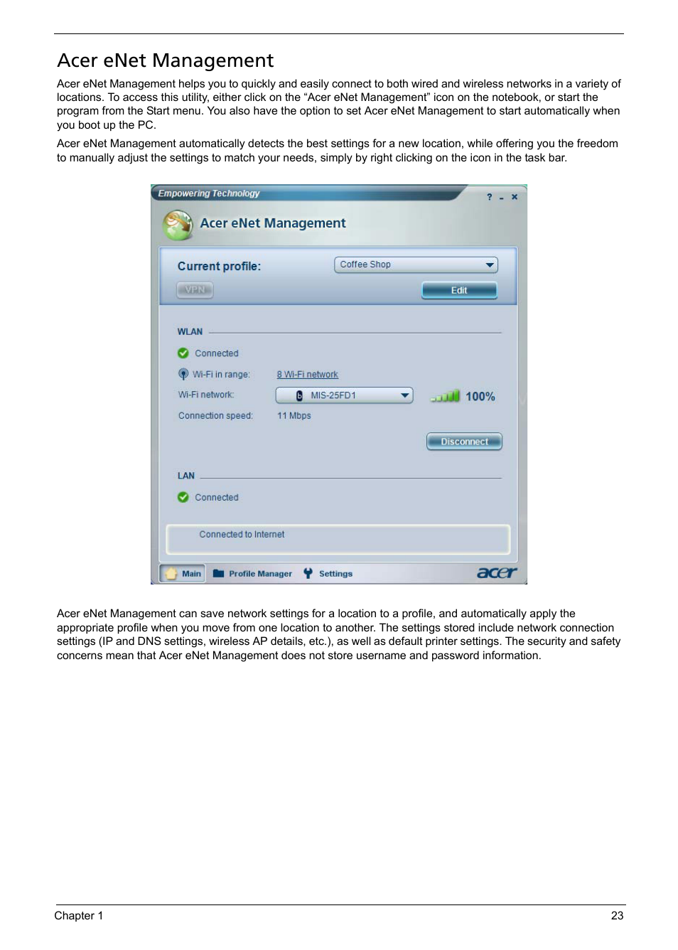 Acer enet management | Acer 5620 User Manual | Page 33 / 116