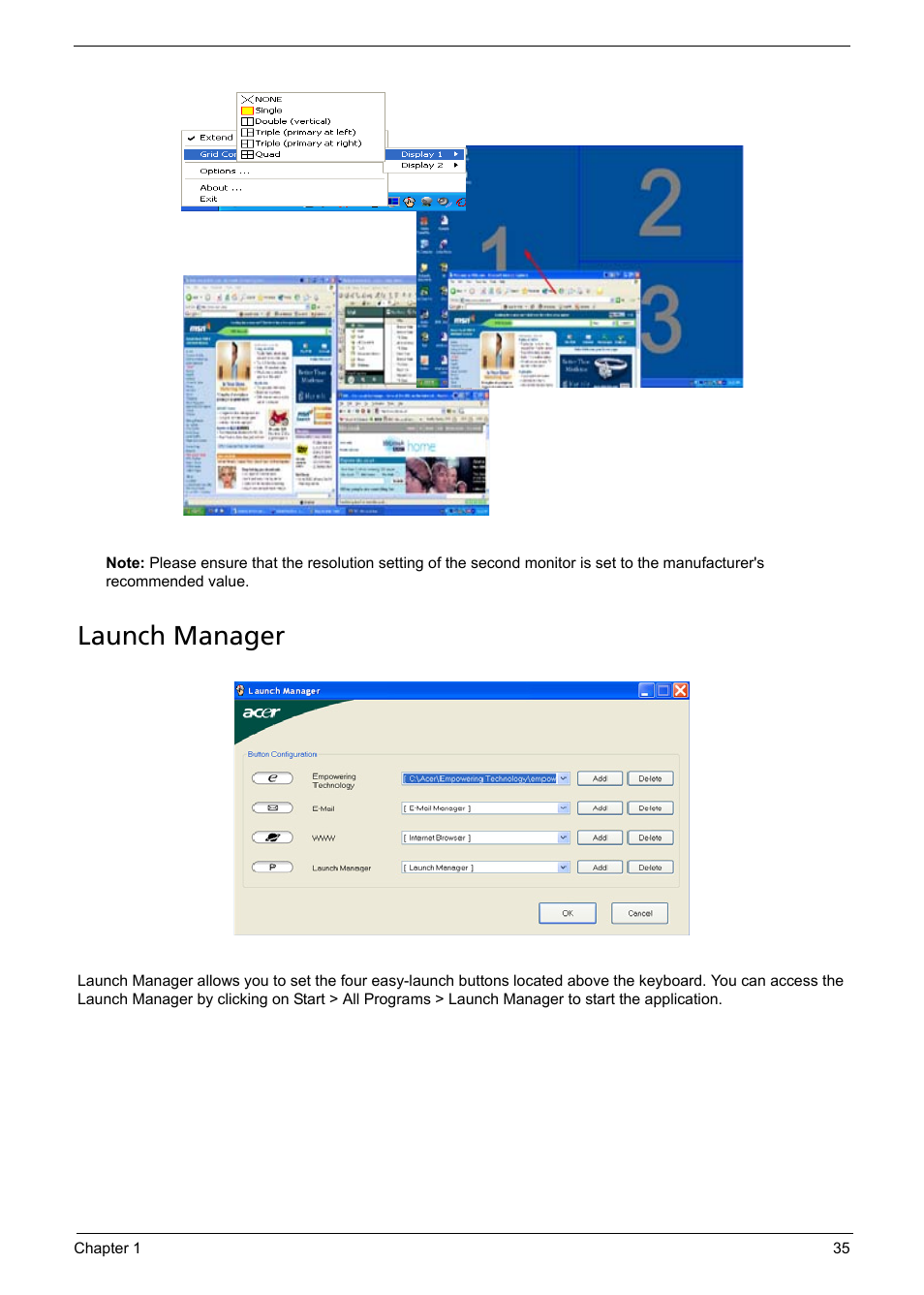 Launch manager | Acer 5620 User Manual | Page 45 / 116