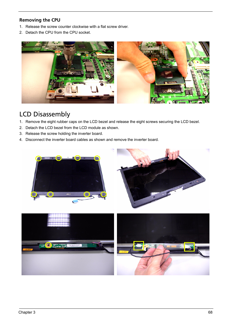 Lcd disassembly | Acer 5620 User Manual | Page 78 / 116