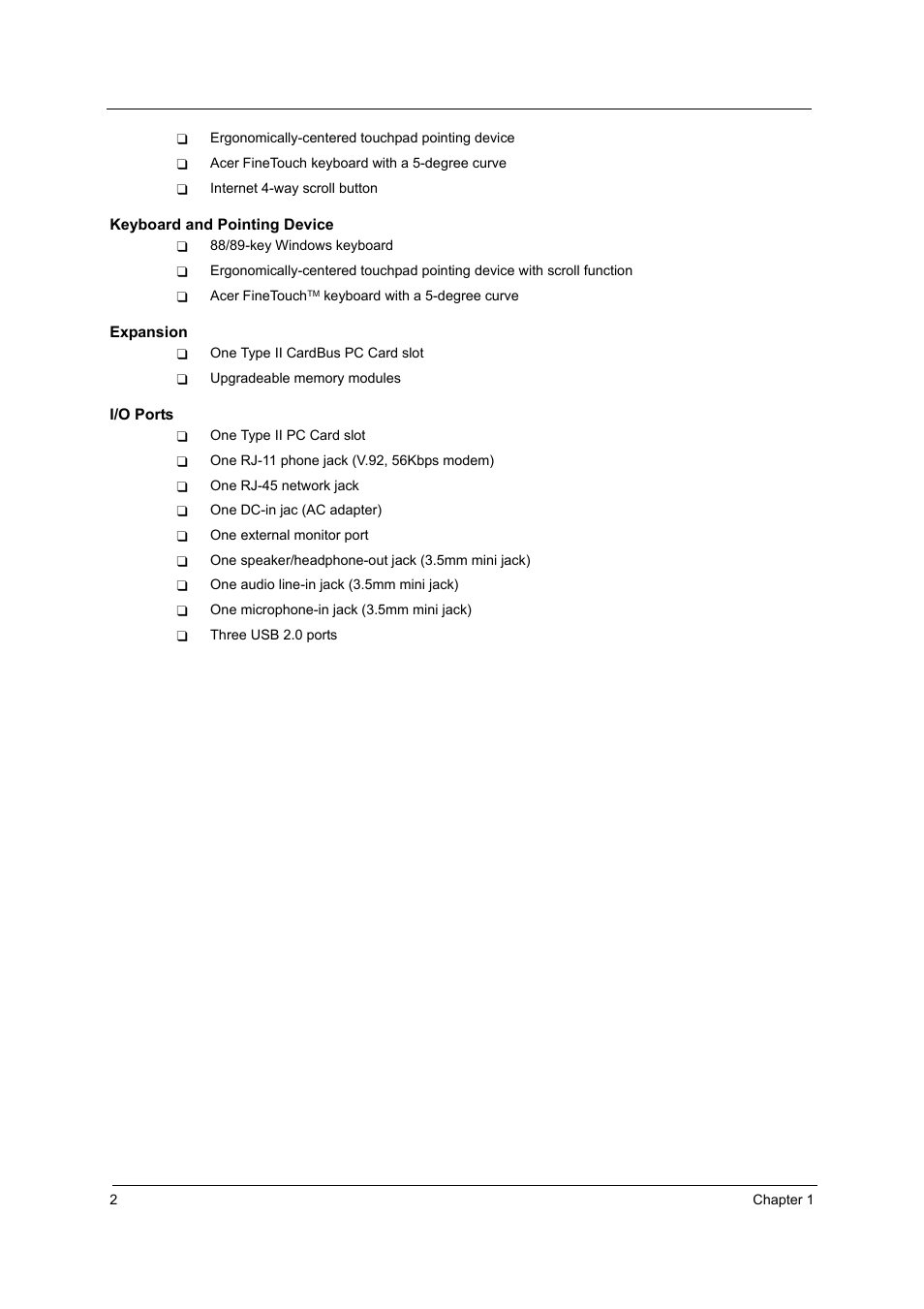 Acer 4010 User Manual | Page 10 / 107