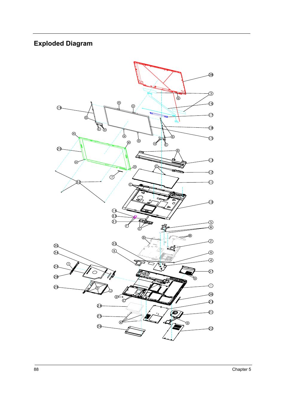 Exploded diagram | Acer 4010 User Manual | Page 96 / 107