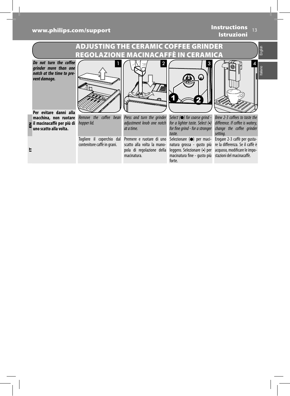 Philips Saeco GranBaristo Machine espresso Super Automatique User Manual | Page 13 / 72