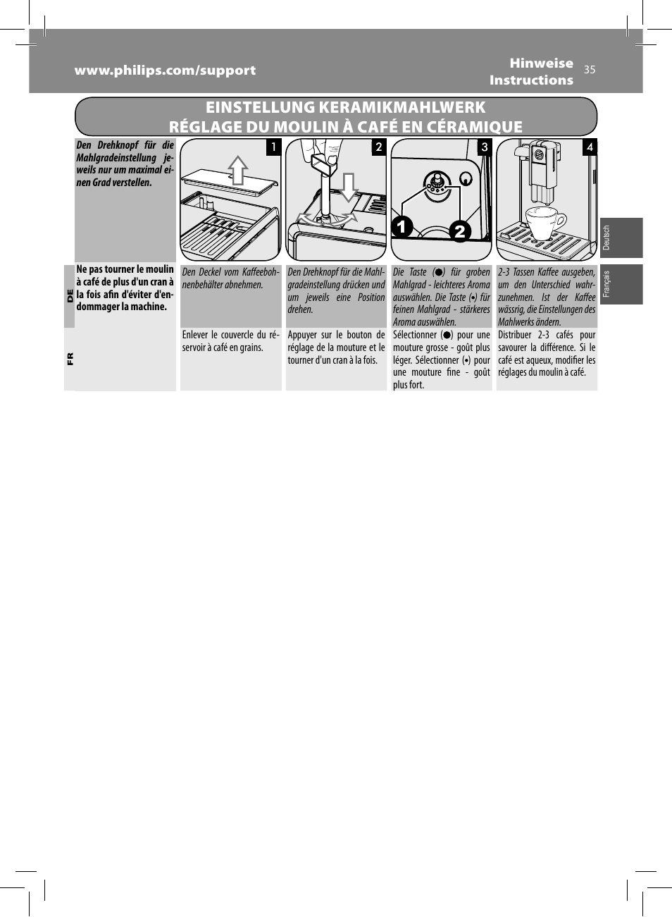 Philips Saeco GranBaristo Machine espresso Super Automatique User Manual | Page 35 / 72