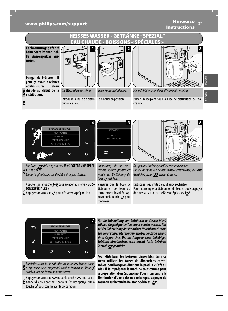 Philips Saeco GranBaristo Machine espresso Super Automatique User Manual | Page 37 / 72