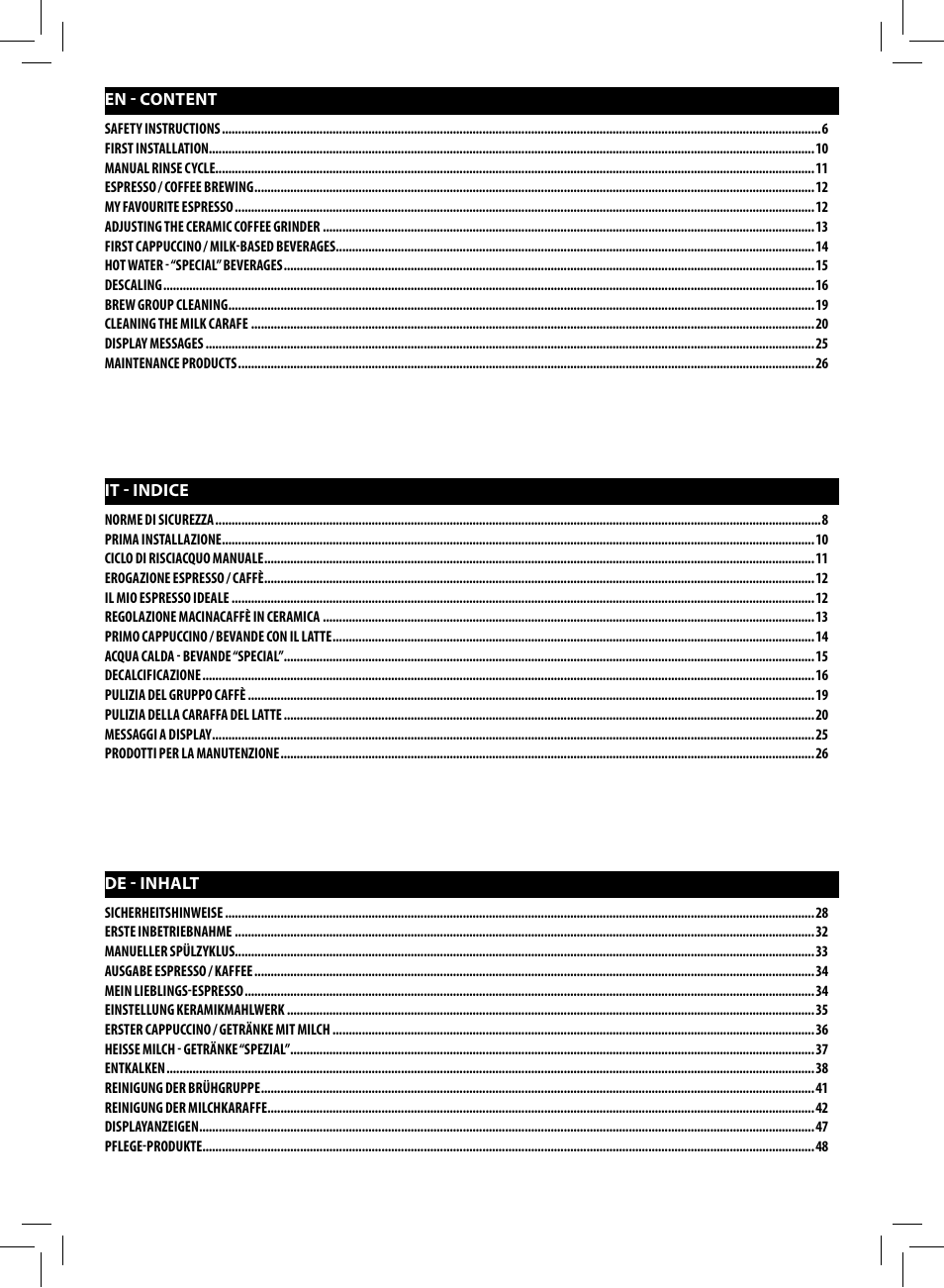 Philips Saeco GranBaristo Machine espresso Super Automatique User Manual | Page 4 / 72