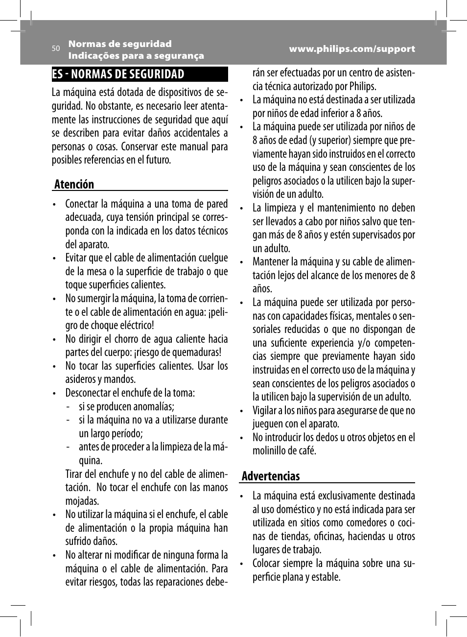 Philips Saeco GranBaristo Machine espresso Super Automatique User Manual | Page 50 / 72