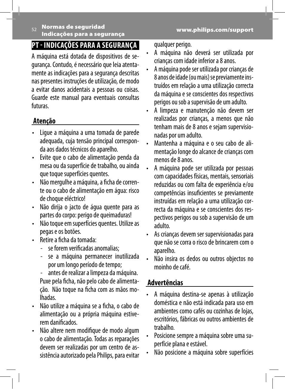 Philips Saeco GranBaristo Machine espresso Super Automatique User Manual | Page 52 / 72