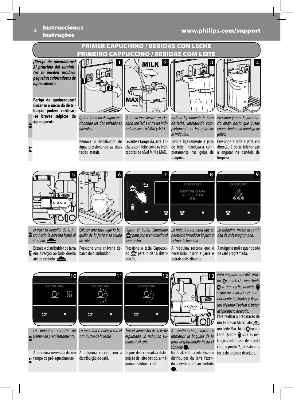 Milk | Philips Saeco GranBaristo Machine espresso Super Automatique User Manual | Page 58 / 72