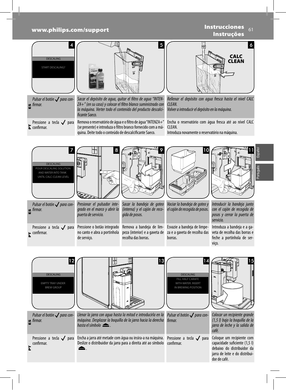 Calc clean | Philips Saeco GranBaristo Machine espresso Super Automatique User Manual | Page 61 / 72