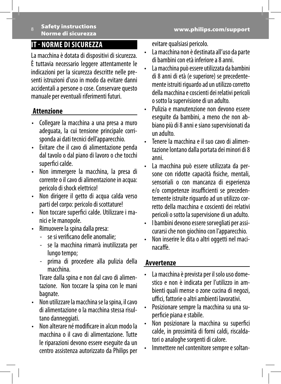 Philips Saeco GranBaristo Machine espresso Super Automatique User Manual | Page 8 / 72