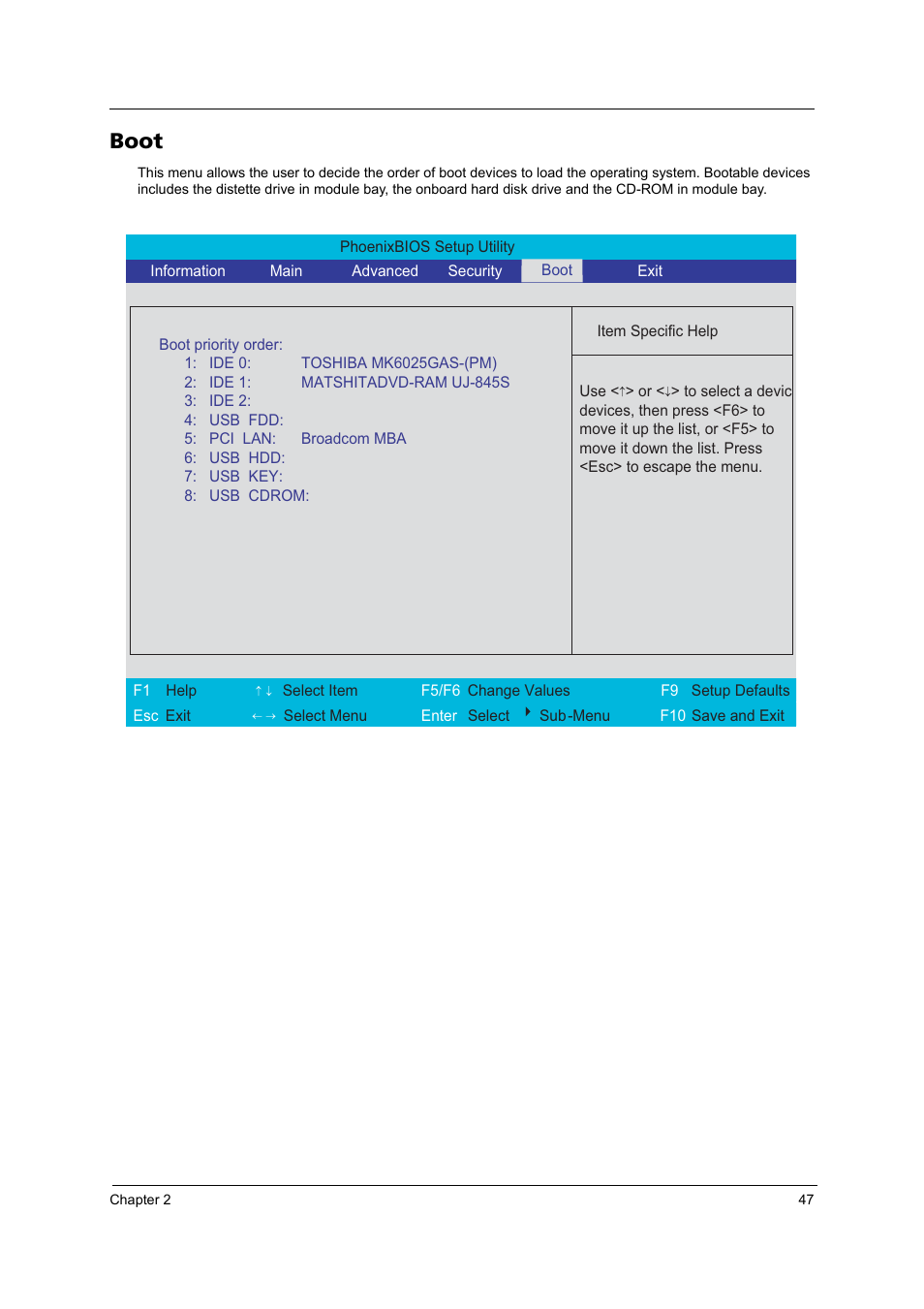 Boot | Acer 4200 Series User Manual | Page 57 / 110