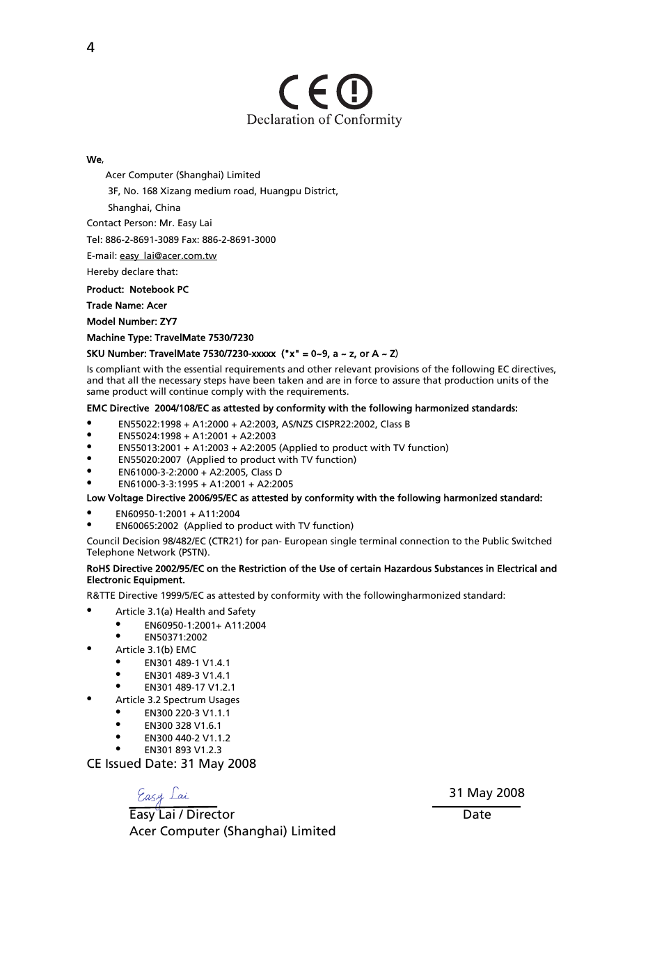 Acer TravelMate ZY7 User Manual | Page 4 / 13