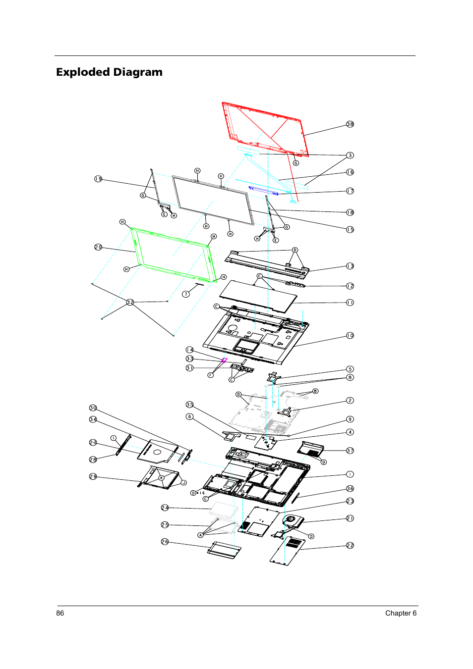 Exploded diagram | Acer 4020 User Manual | Page 92 / 106