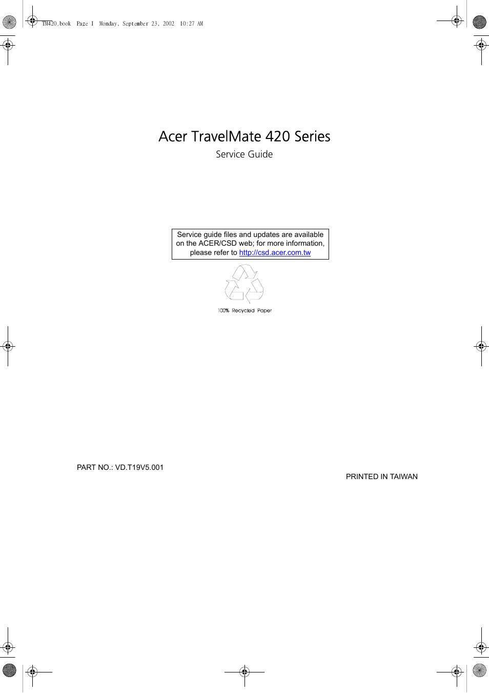 Acer 420 User Manual | 140 pages