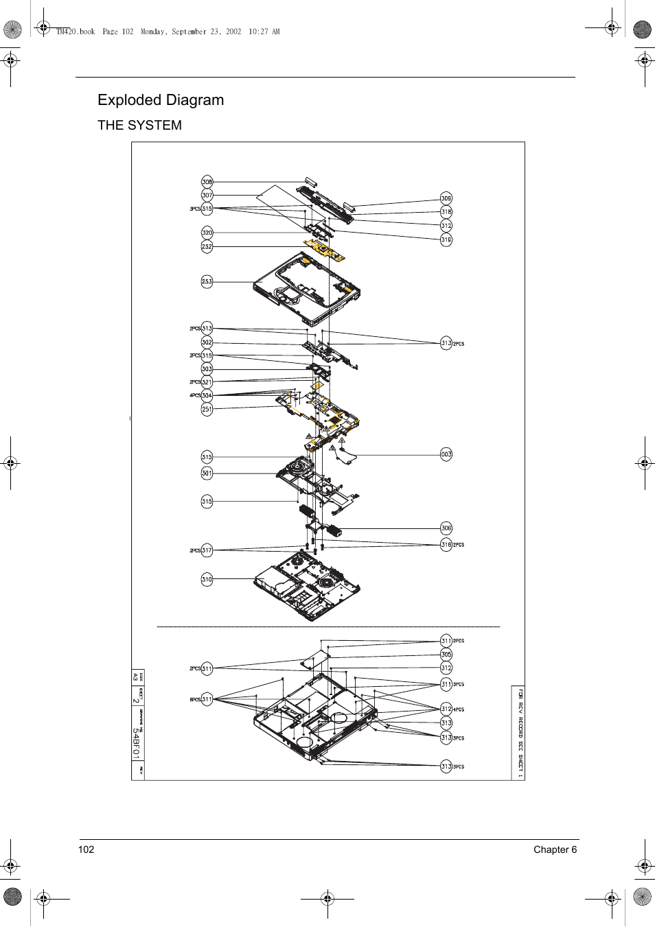 Exploded diagram | Acer 420 User Manual | Page 110 / 140