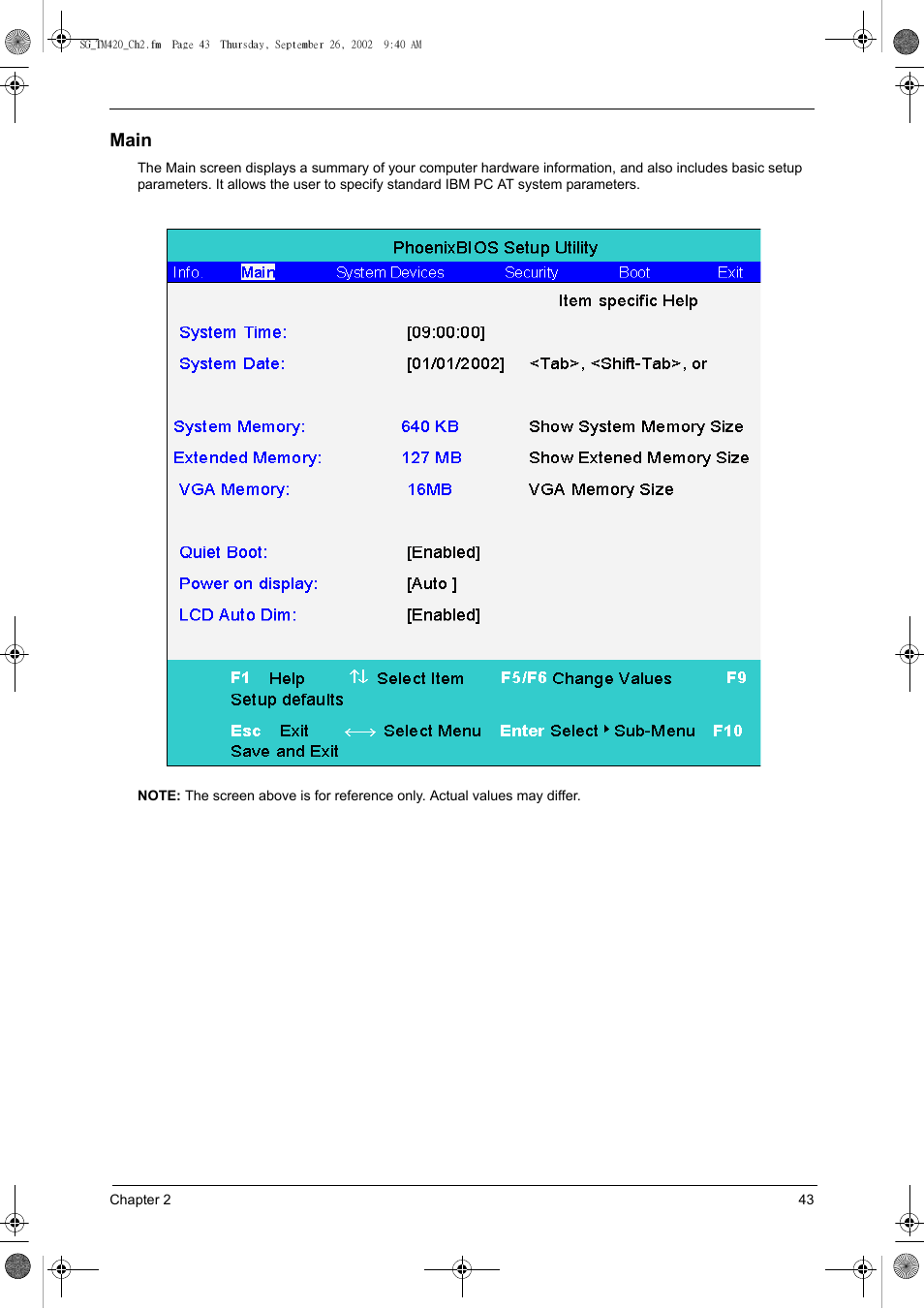 Main | Acer 420 User Manual | Page 51 / 140