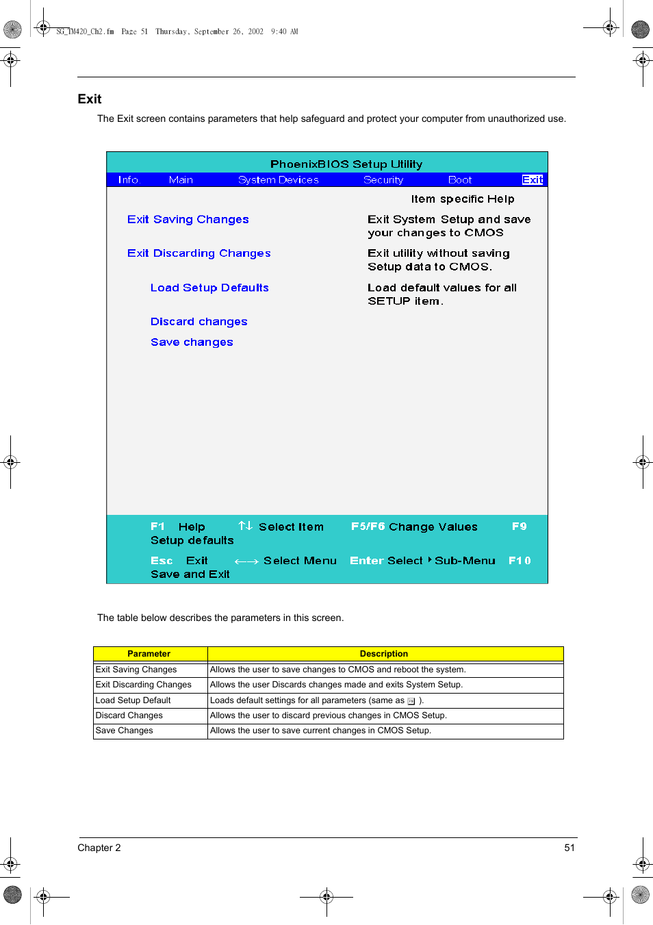 Exit | Acer 420 User Manual | Page 59 / 140