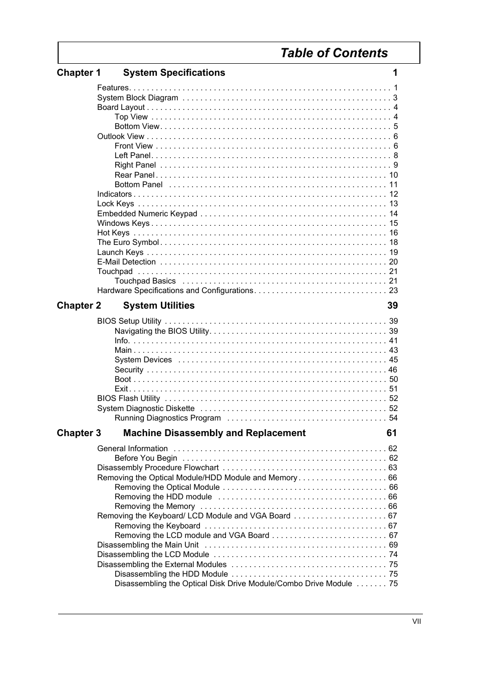 Acer 420 User Manual | Page 7 / 140