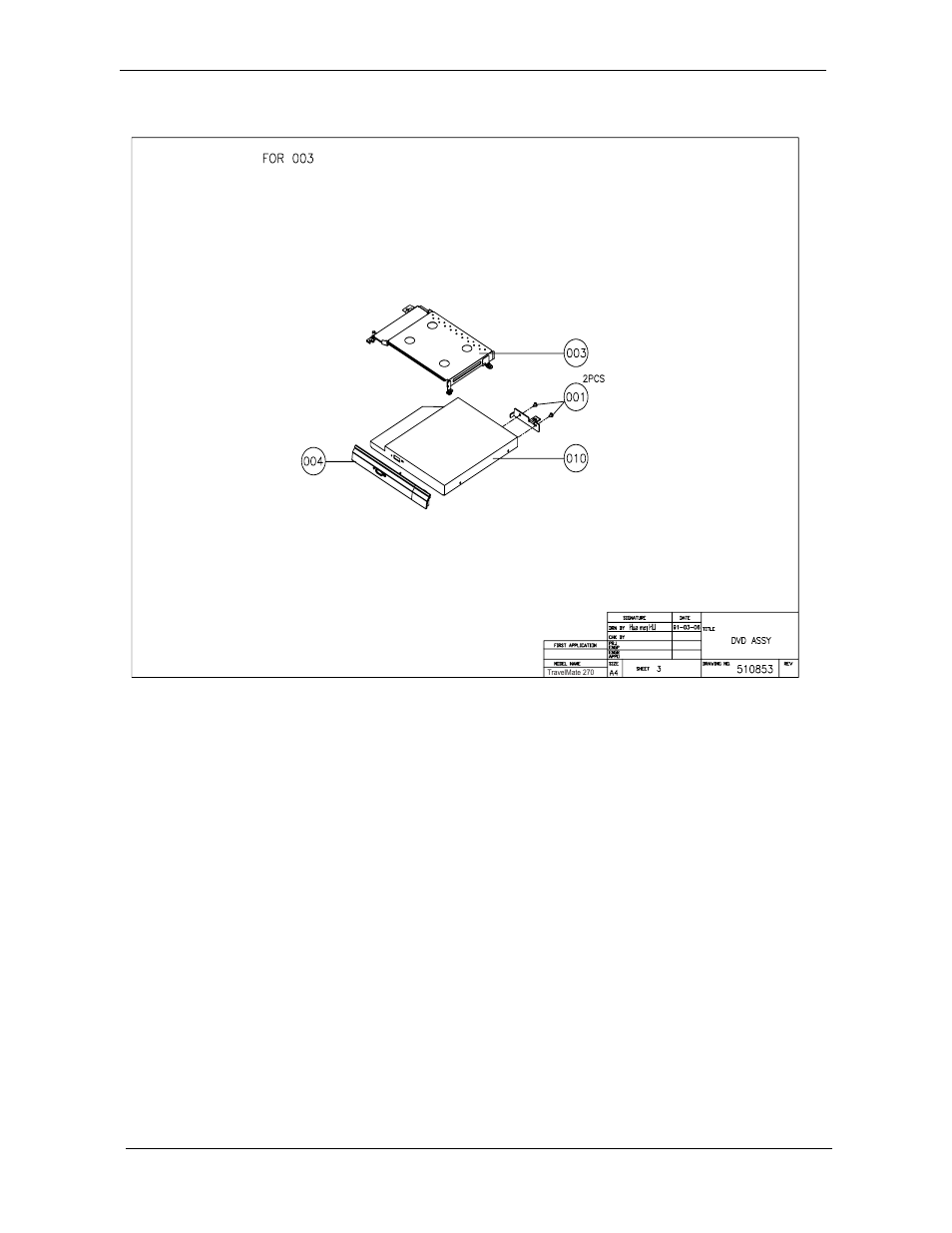 Dvd assy | Acer 270 User Manual | Page 101 / 127