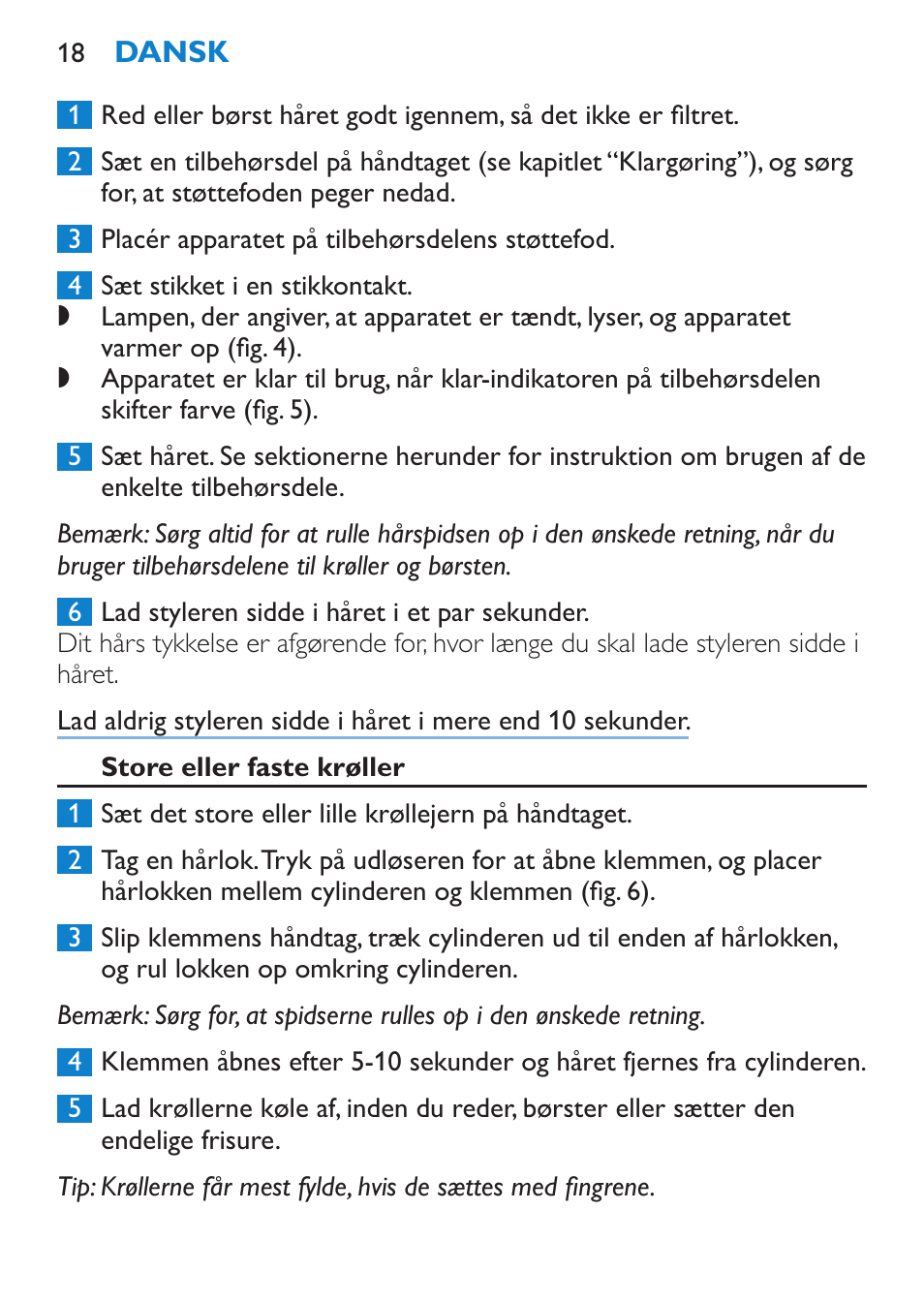 Store eller faste krøller | Philips Brosse multi-styles User Manual | Page 18 / 148