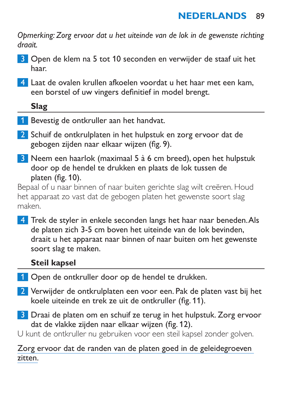 Slag, Steil kapsel | Philips Brosse multi-styles User Manual | Page 89 / 148