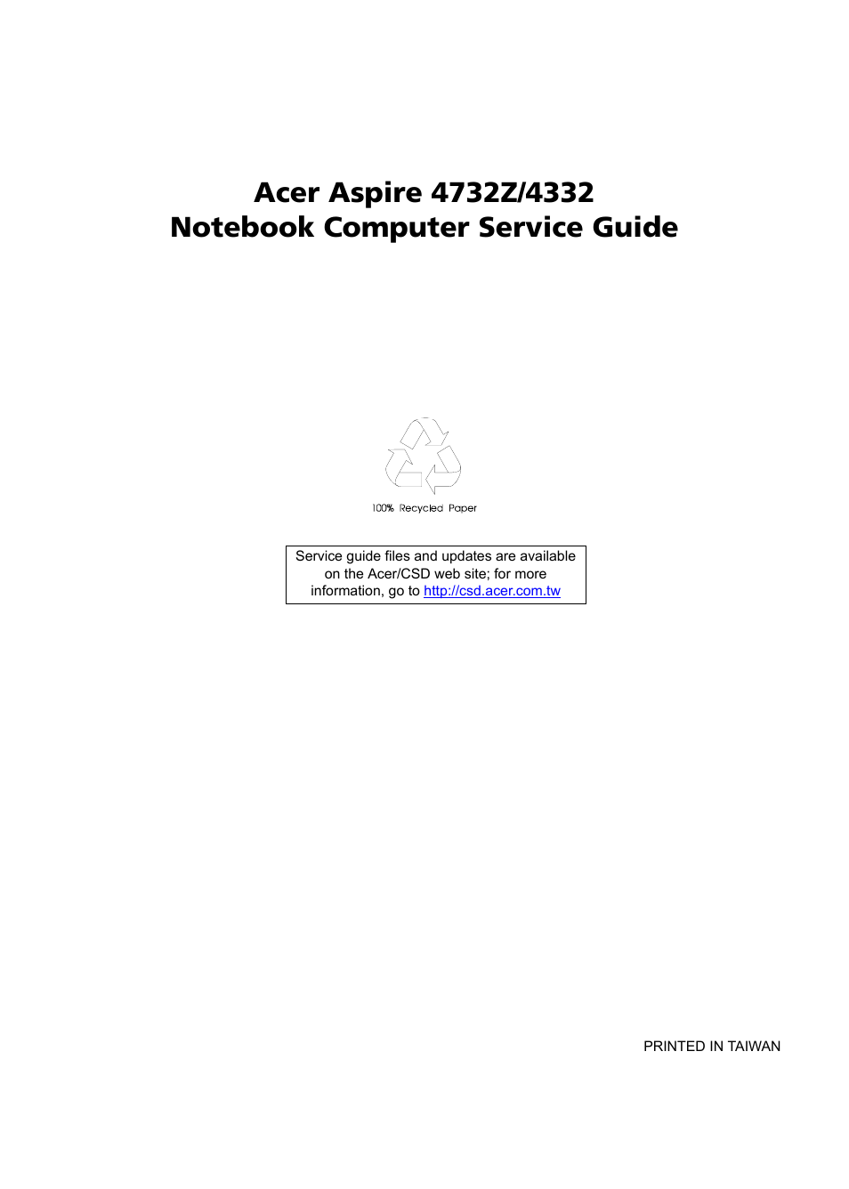 Acer 4732Z/4332 User Manual | 103 pages