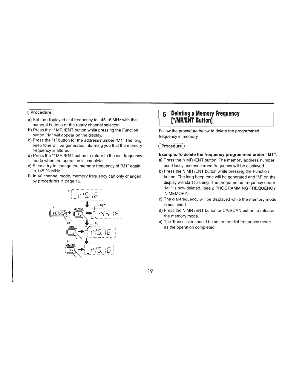 Deleting a memory frequency [*/mr/ent button | ADI Systems AT-201 User Manual | Page 20 / 58