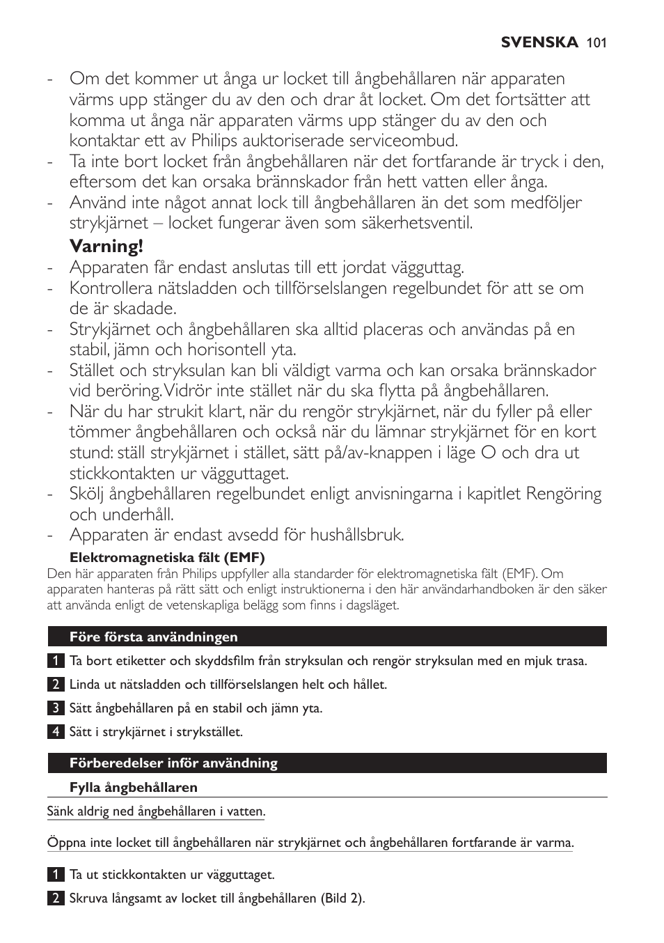 Philips Centrale vapeur haute pression User Manual | Page 101 / 120