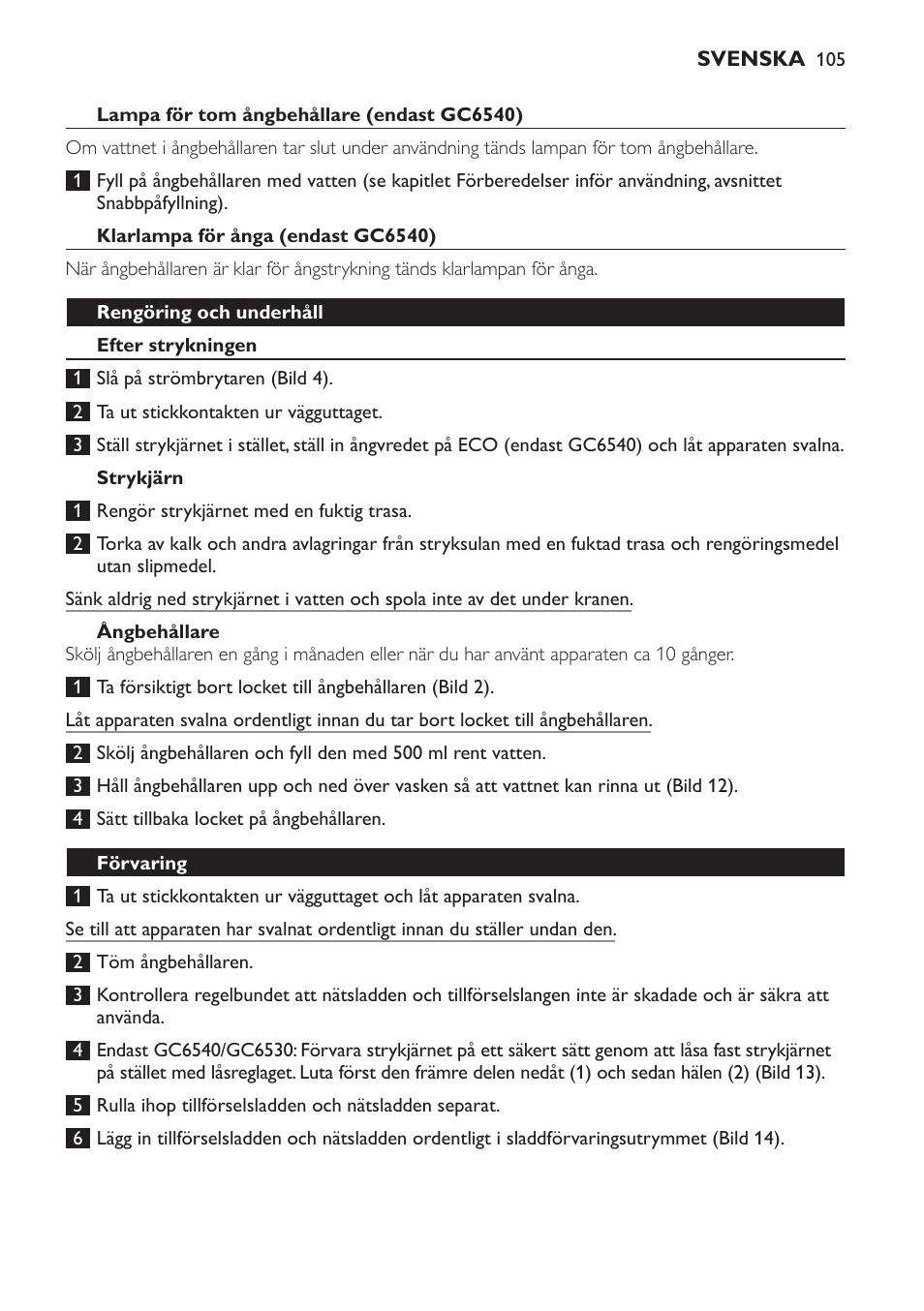 Philips Centrale vapeur haute pression User Manual | Page 105 / 120