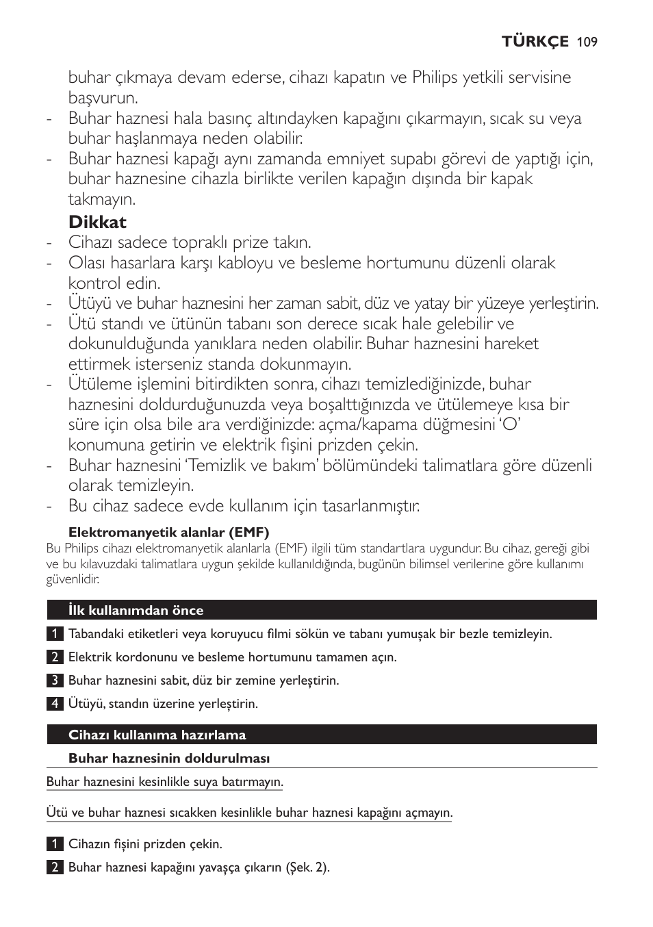 Philips Centrale vapeur haute pression User Manual | Page 109 / 120