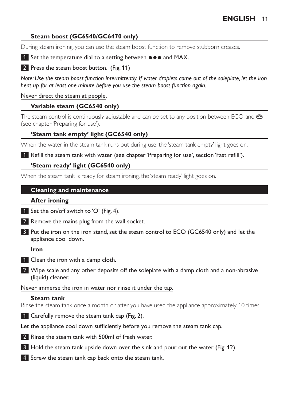 Philips Centrale vapeur haute pression User Manual | Page 11 / 120