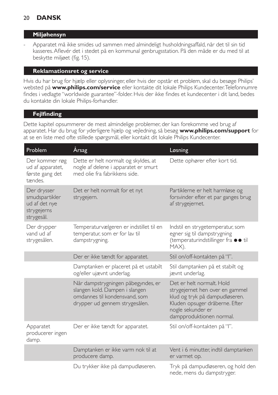 Philips Centrale vapeur haute pression User Manual | Page 20 / 120