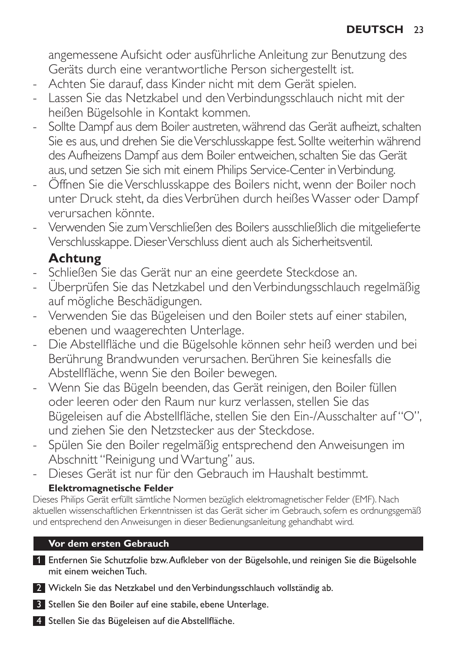 Philips Centrale vapeur haute pression User Manual | Page 23 / 120