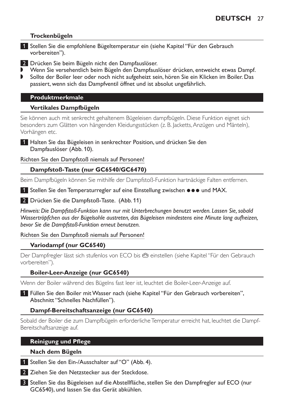 Philips Centrale vapeur haute pression User Manual | Page 27 / 120