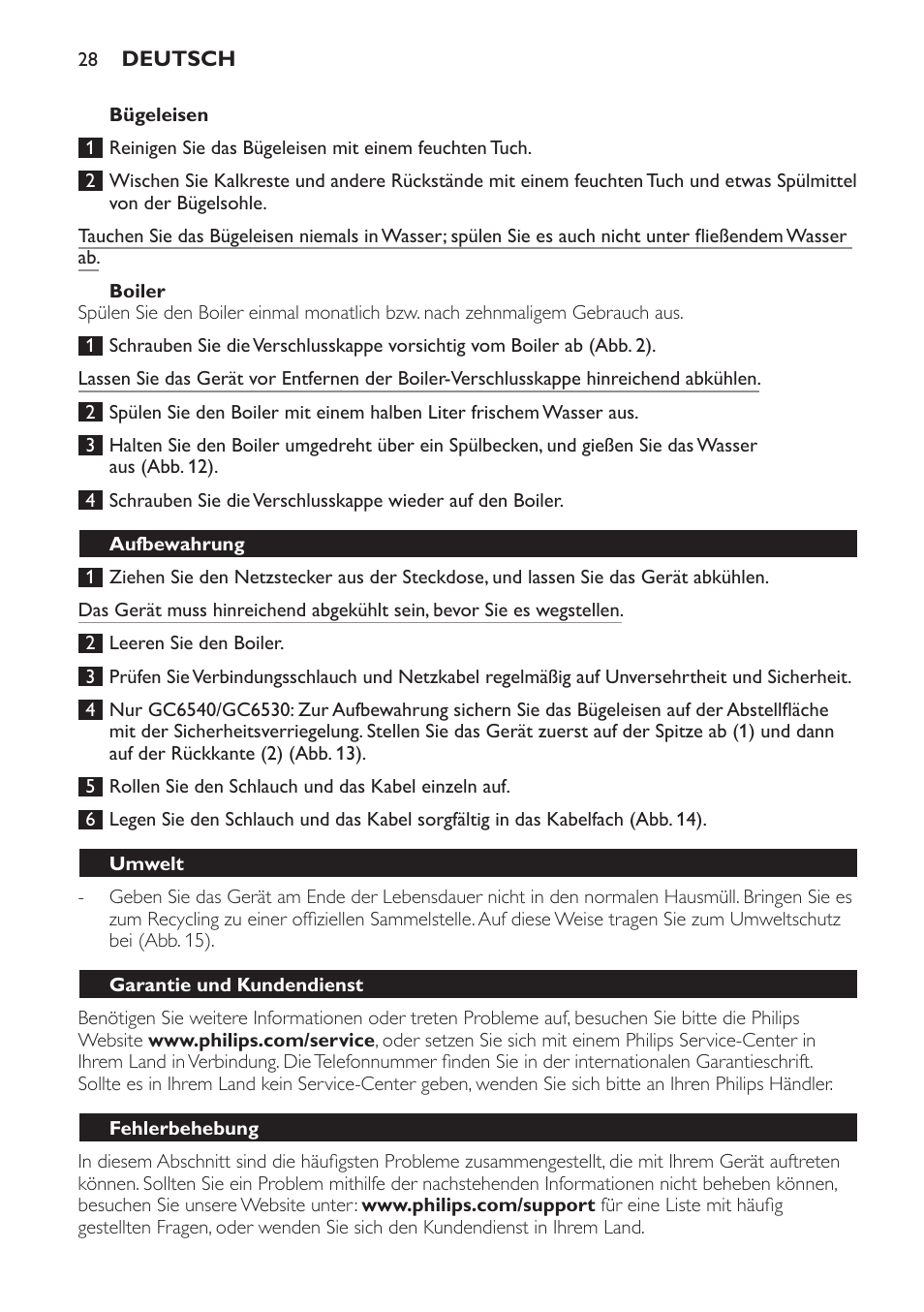 Philips Centrale vapeur haute pression User Manual | Page 28 / 120