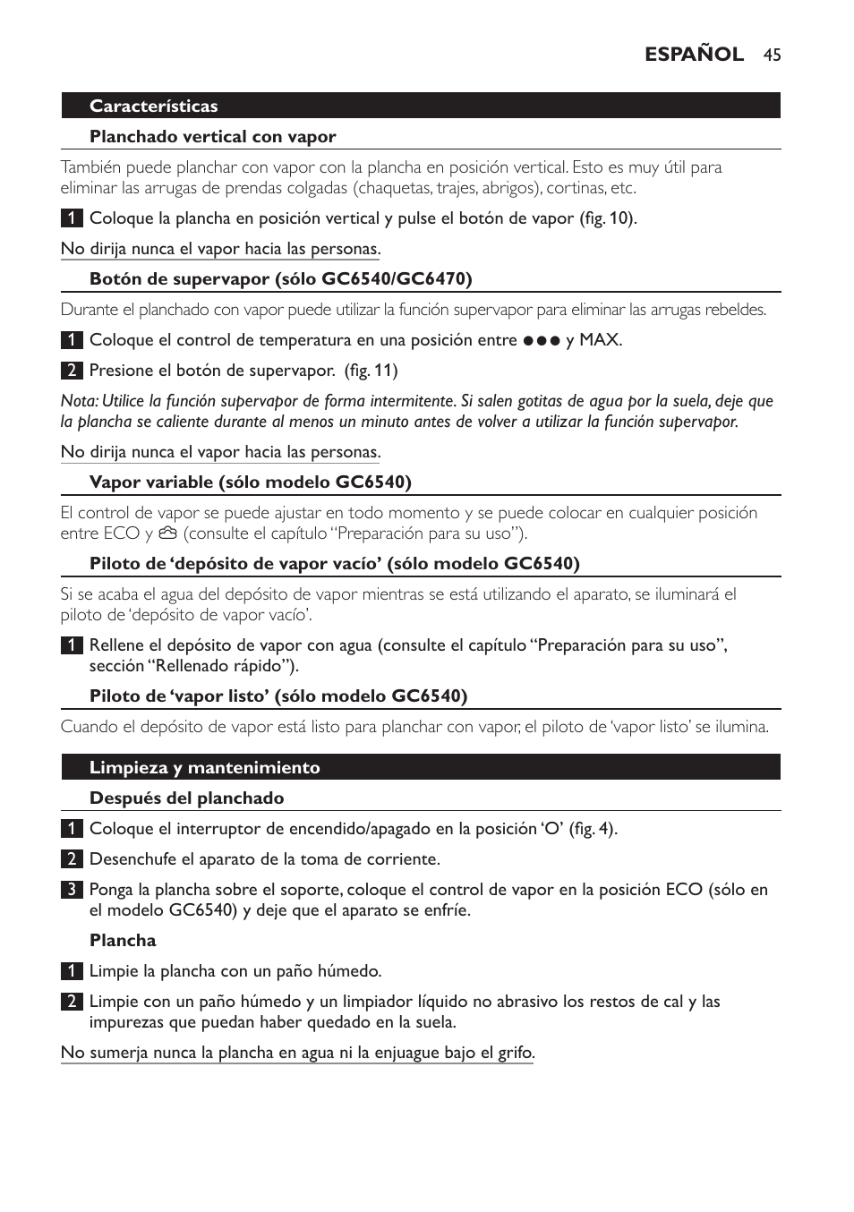Philips Centrale vapeur haute pression User Manual | Page 45 / 120