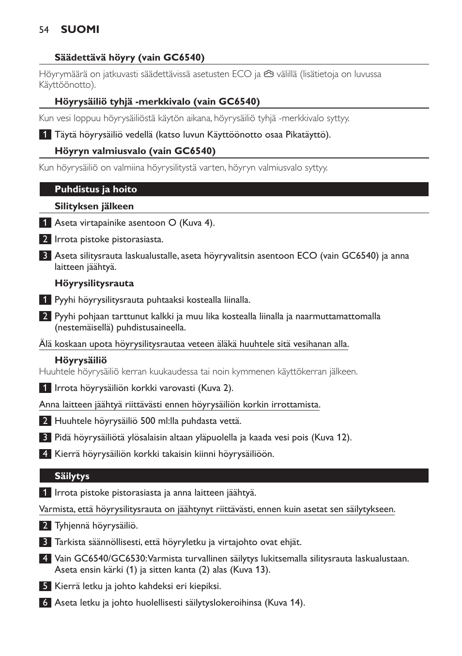 Philips Centrale vapeur haute pression User Manual | Page 54 / 120