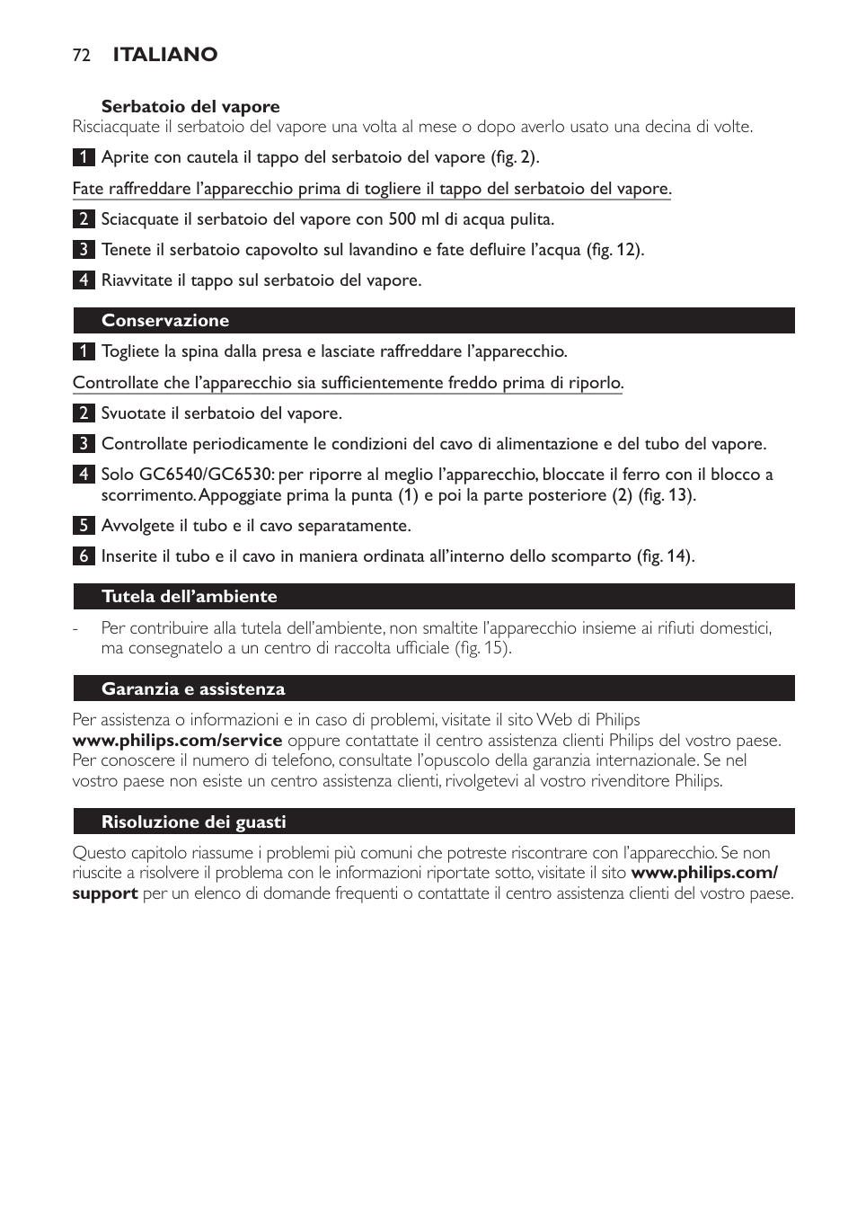 Philips Centrale vapeur haute pression User Manual | Page 72 / 120