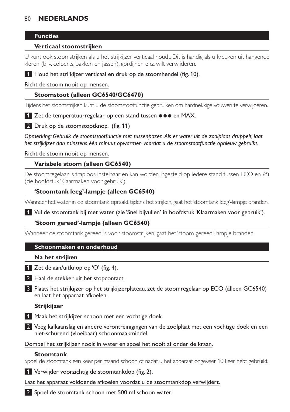 Philips Centrale vapeur haute pression User Manual | Page 80 / 120