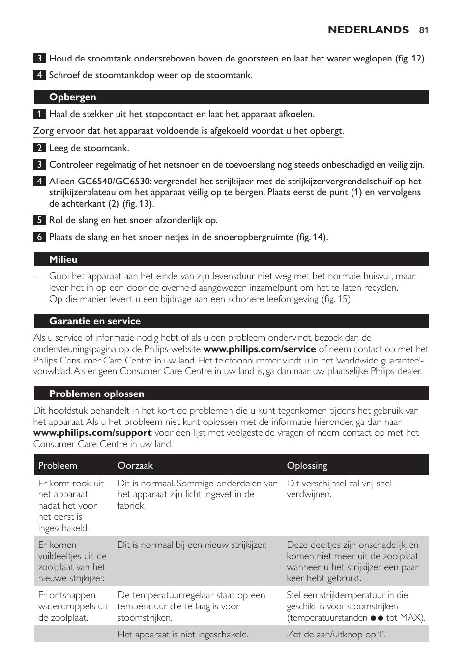 Philips Centrale vapeur haute pression User Manual | Page 81 / 120