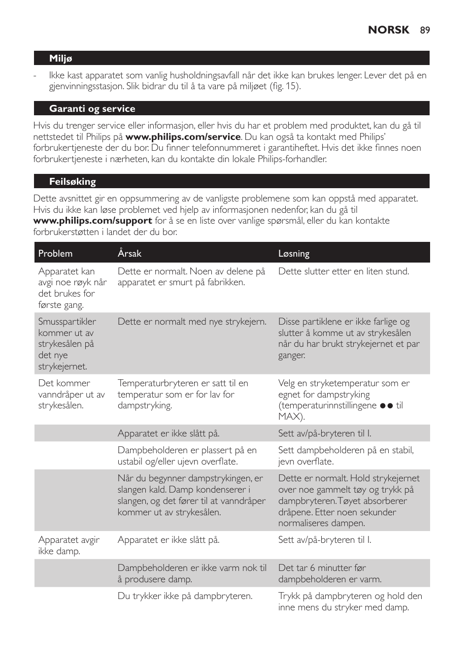 Philips Centrale vapeur haute pression User Manual | Page 89 / 120